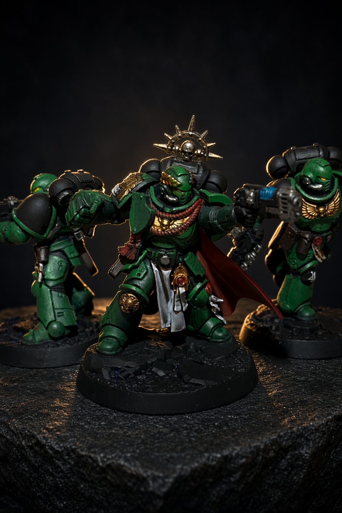 Green armoured infantry with a cape